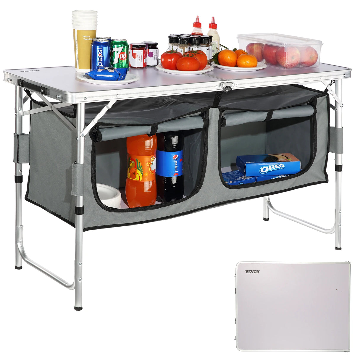 VEVOR Folding Camping Kitchen Table for Grill and Utensils