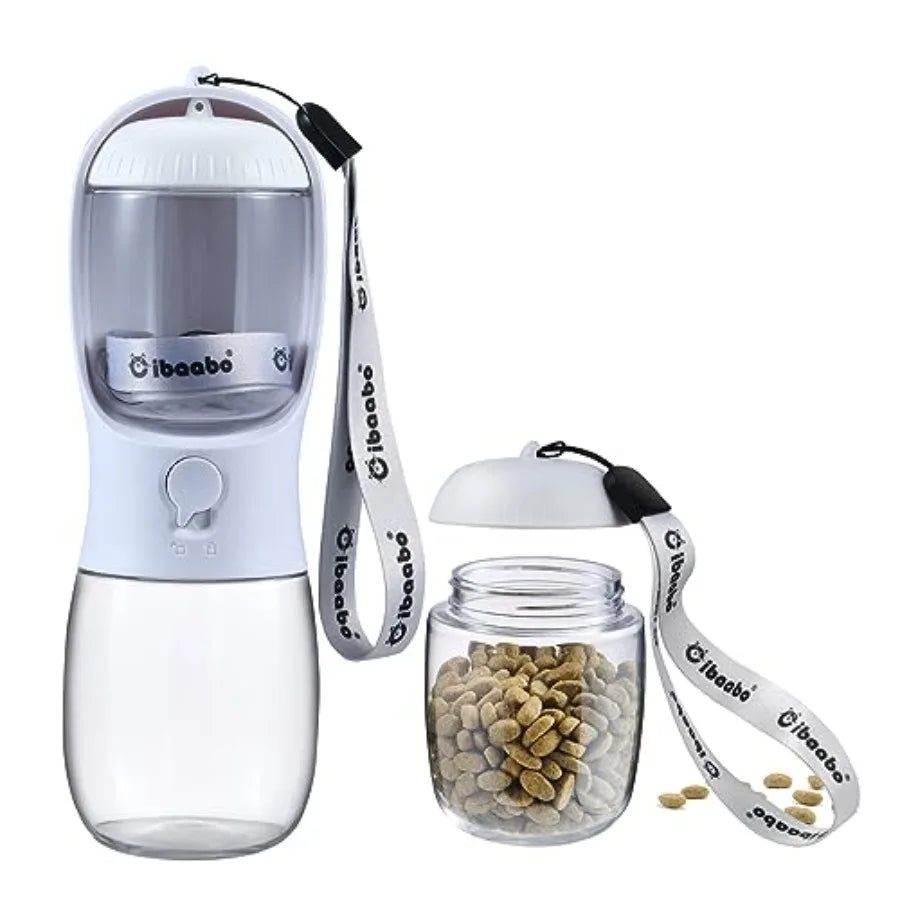 Portable Dog Water Bottle With Travel Food Container For Pets