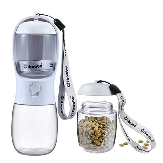 Portable Dog Water Bottle With Travel Food Container For Pets