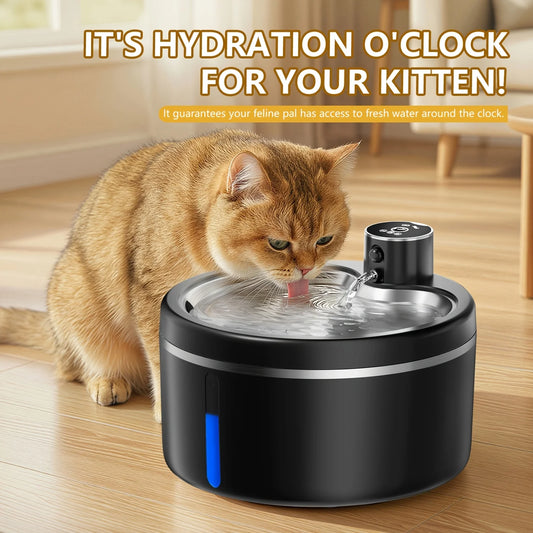 ERAMONG Smart Wireless Cat Water Fountain Stainless Steel Design