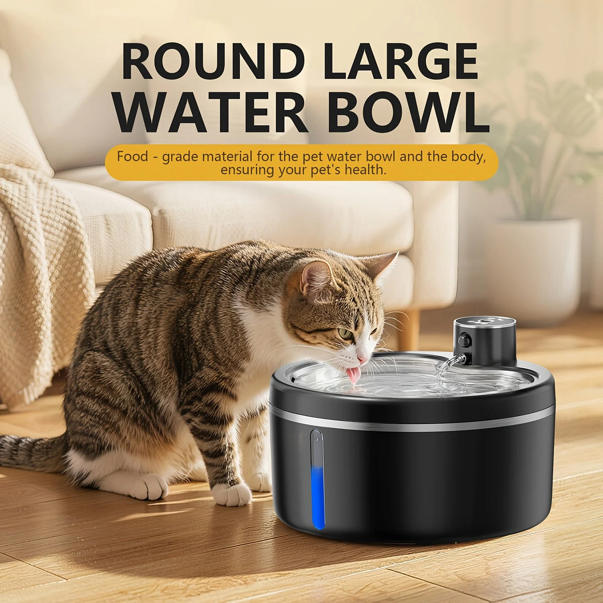 ERAMONG Smart Wireless Cat Water Fountain Stainless Steel Design