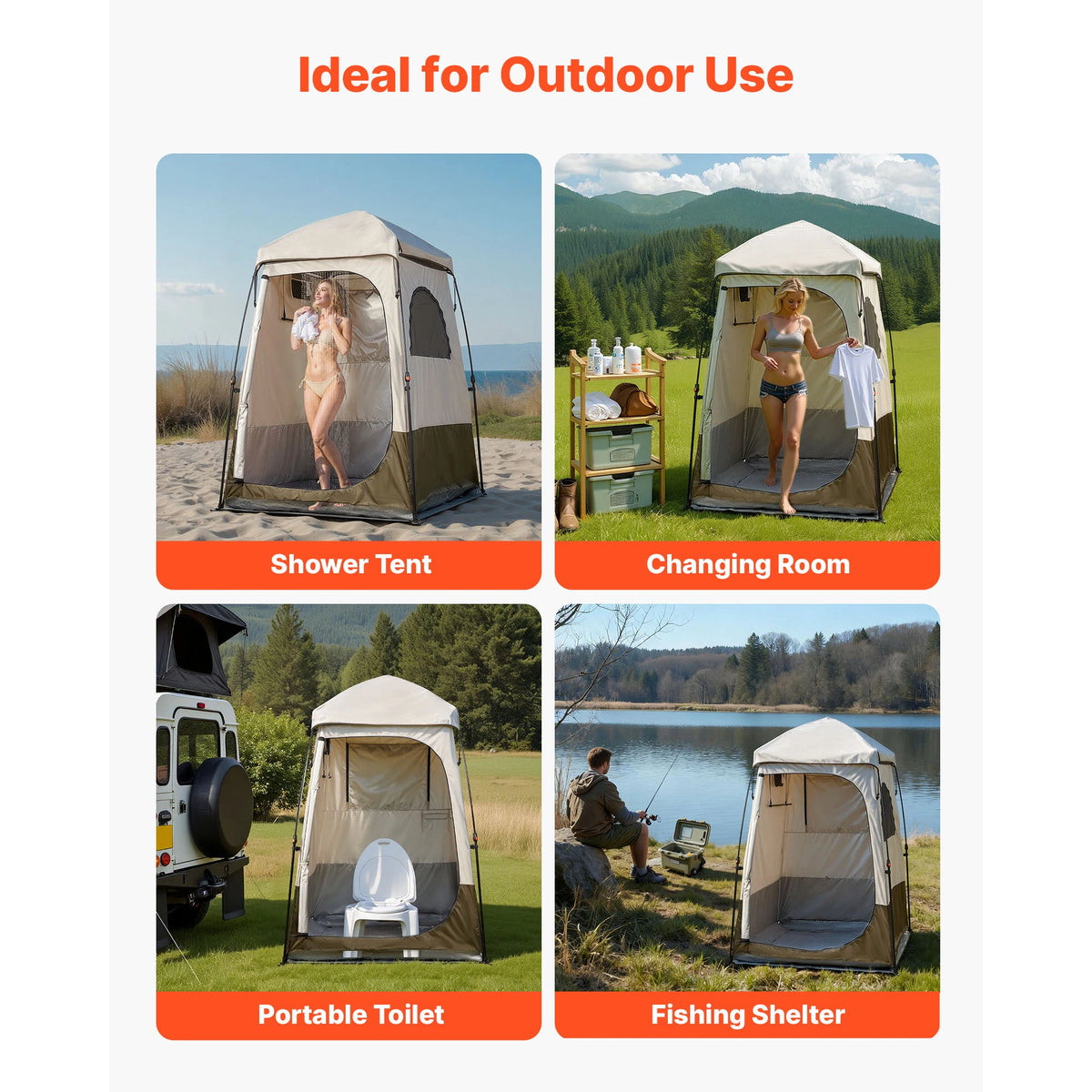 SucceBuy Foldable Camping Shower Tent Privacy Changing Room Carry Bag