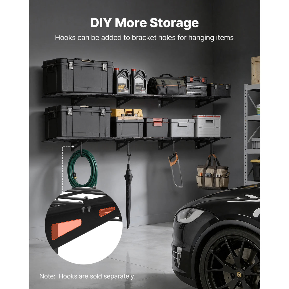 SucceBuy Heavy Duty Metal Garage Wall Shelving Storage Rack