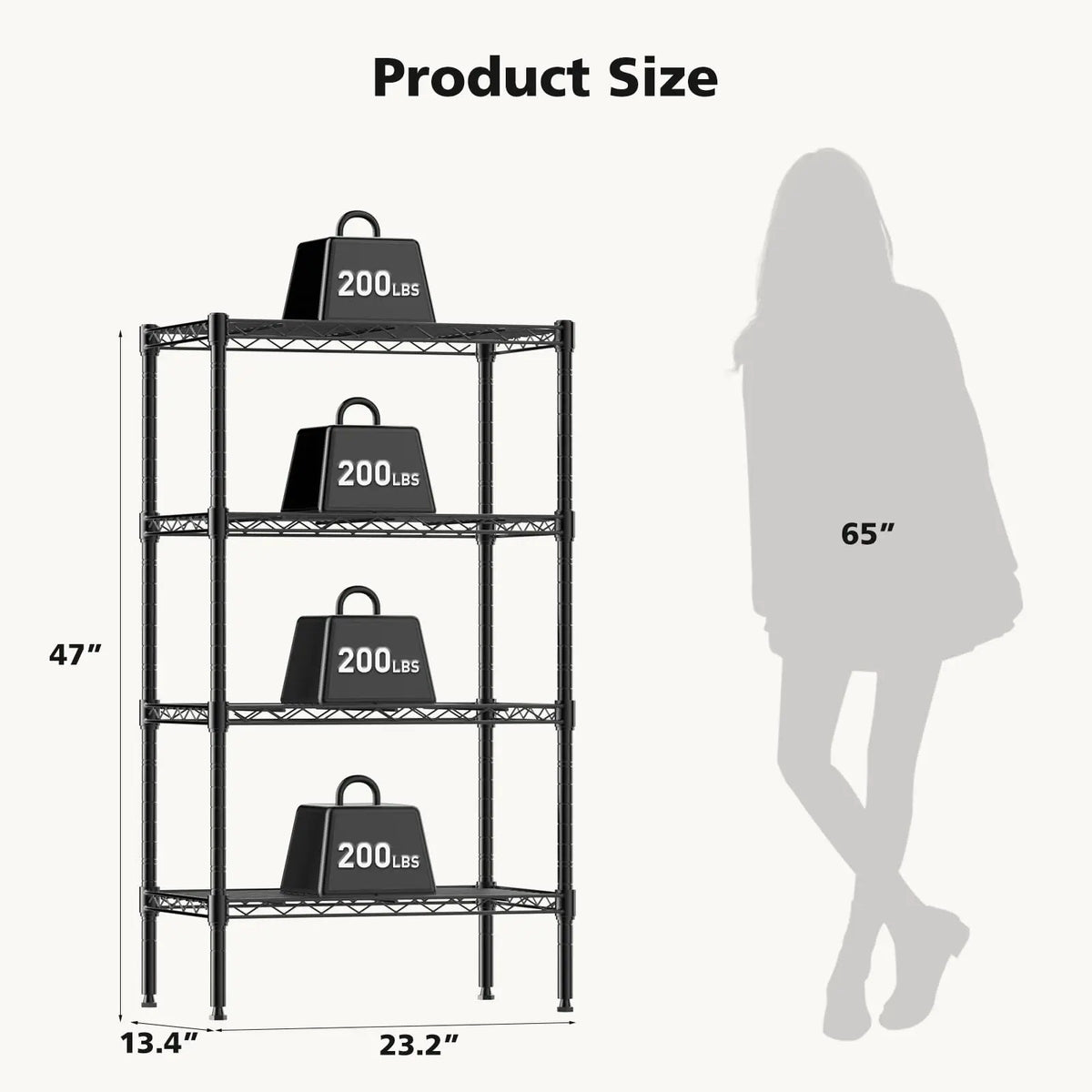 JHK Adjustable Metal Wire Storage Shelving For Home Organization