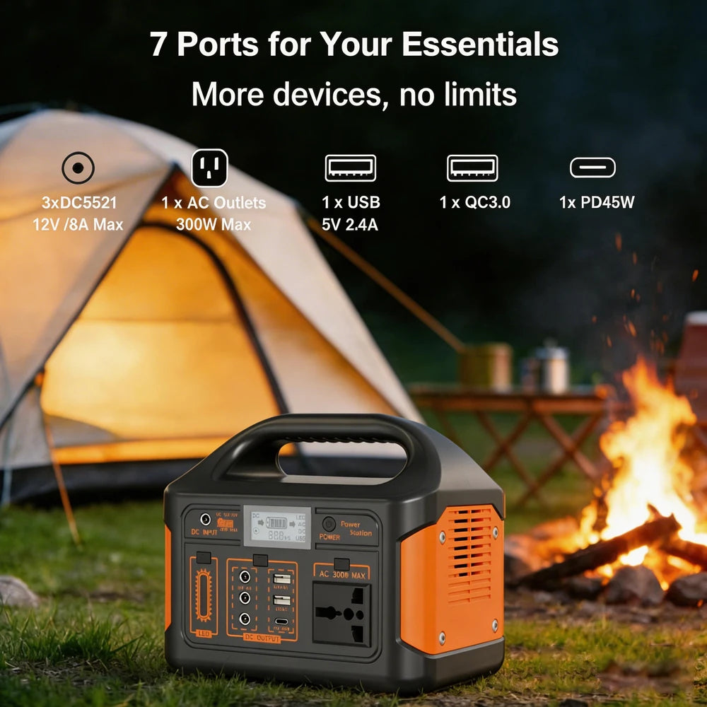 GaiaRay 500W Portable Power Station With 460.8Wh LiFePO4 Battery