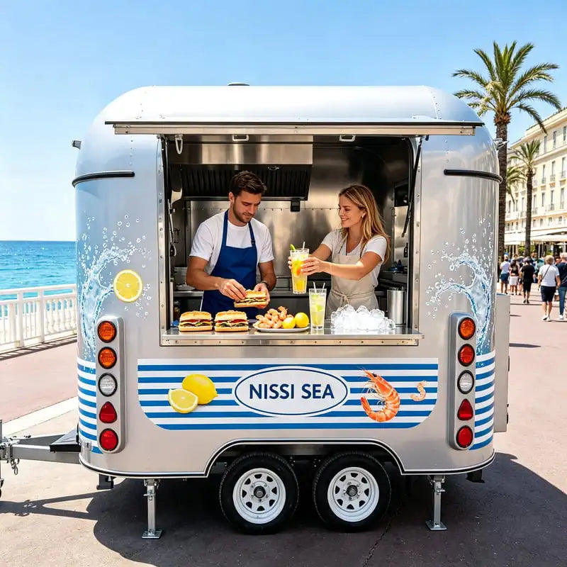 Commercial Mobile Food Trailer With Custom Kitchen For Ice Cream