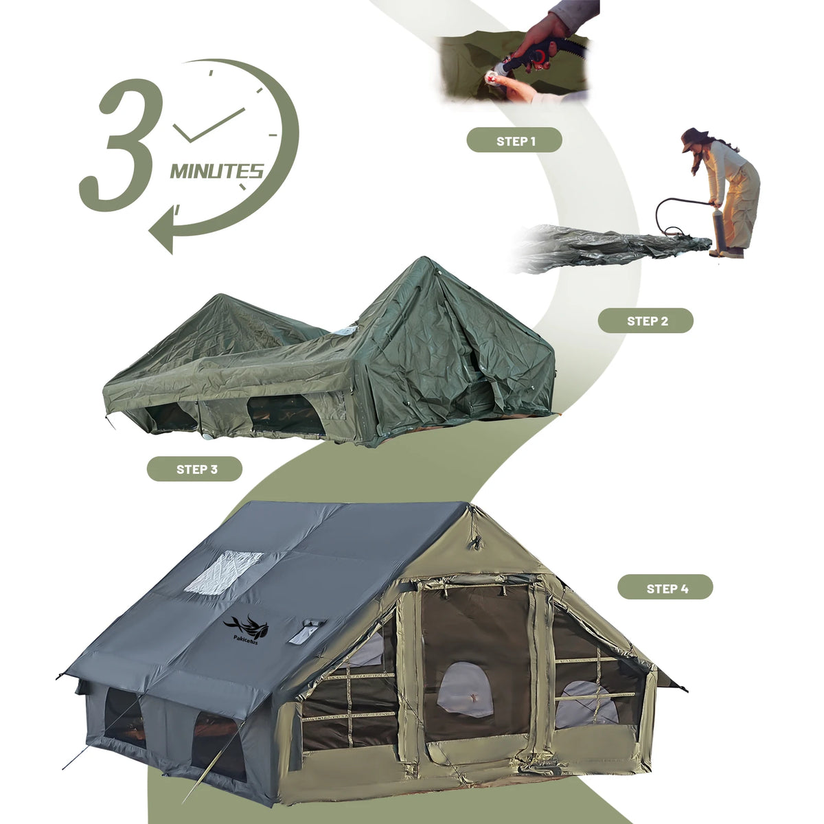 Premium Inflatable Glamping Tent For Weatherproof Outdoor Camping