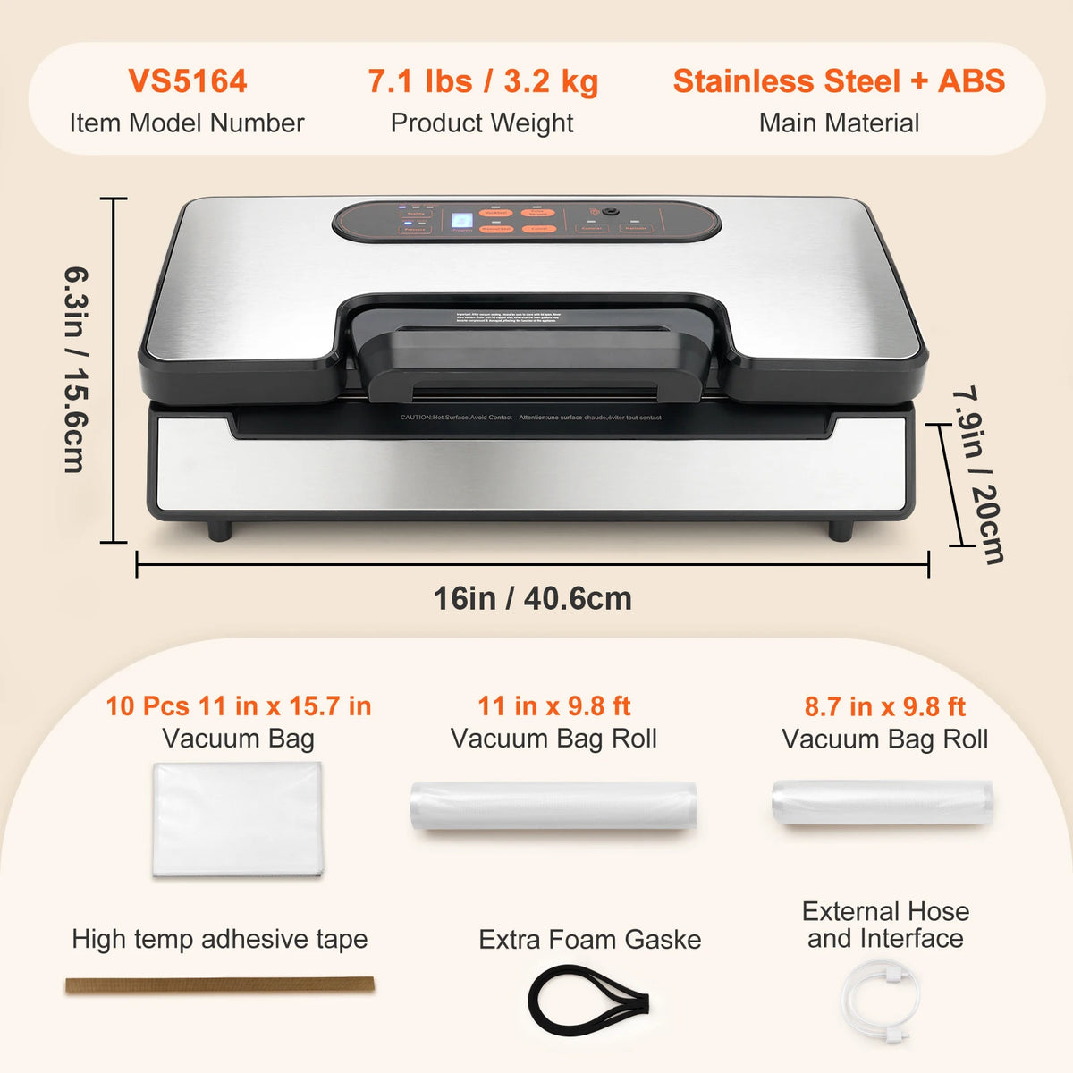 SucceBuy Vacuum Sealer Machine For Fresh Food Packaging