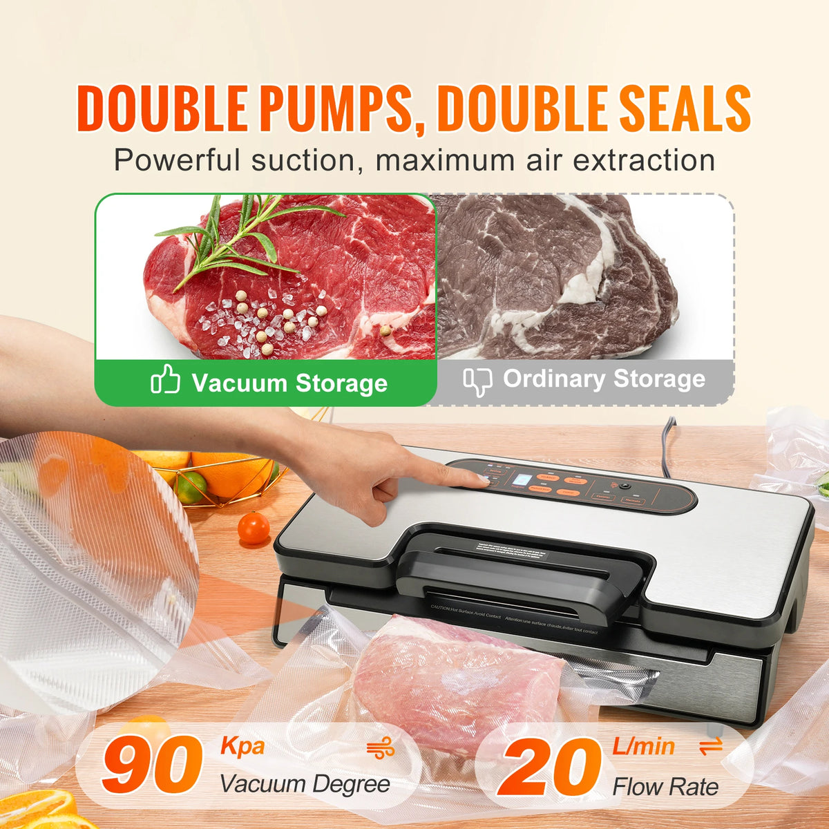 SucceBuy Vacuum Sealer Machine For Fresh Food Packaging