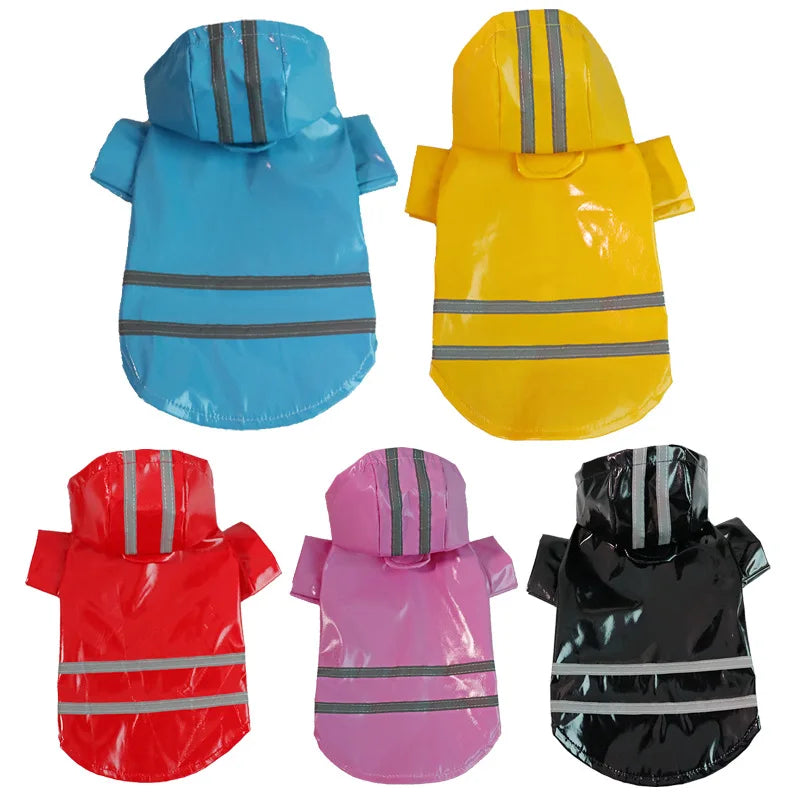 Waterproof Reflective Dog Raincoat With Hood For Outdoor Protection