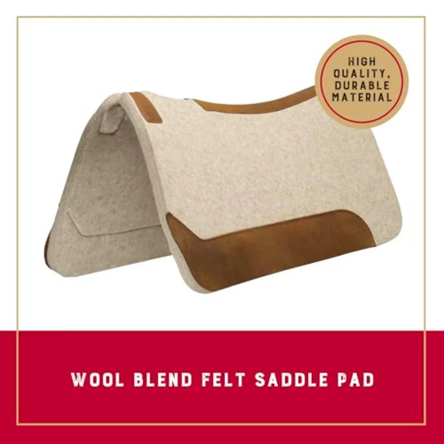 SHXI Contoured Wool Blend Felt Western Saddle Pad For Horses