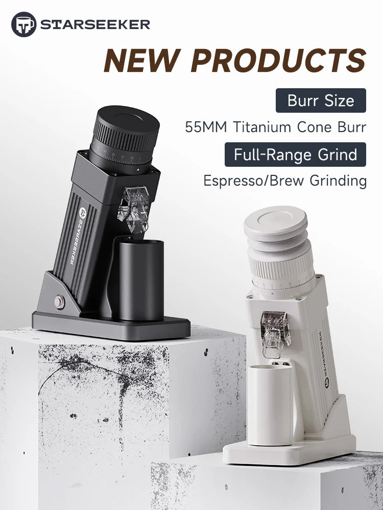 STARSEEKER E55Pro Electric Conical Burr Coffee Grinder With Stepless Adjustment