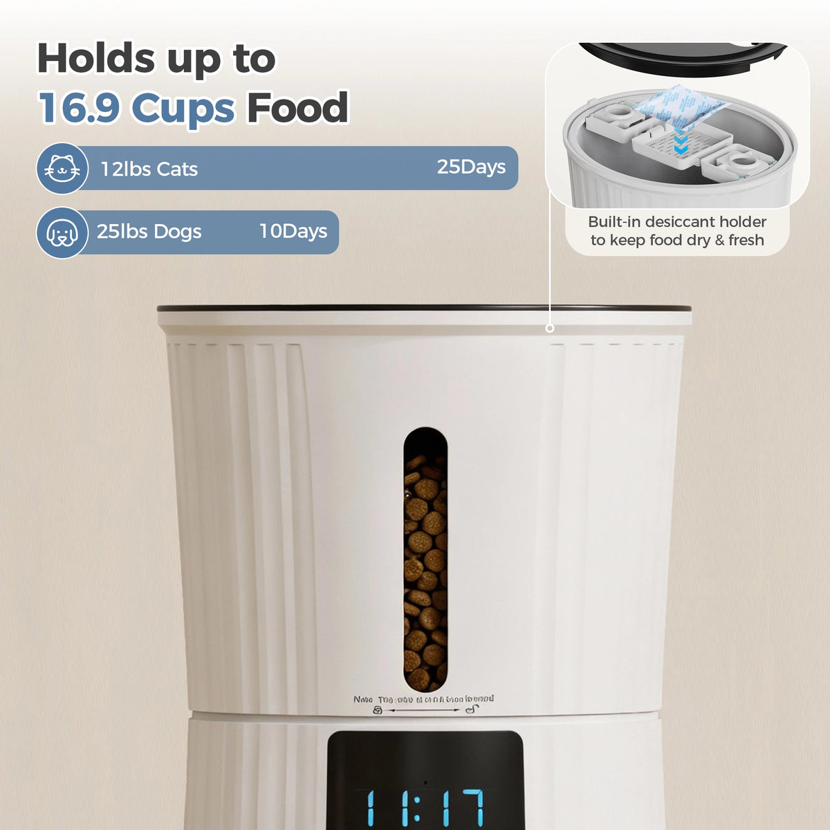Automated Cat Food Dispenser With App Control And LCD Display