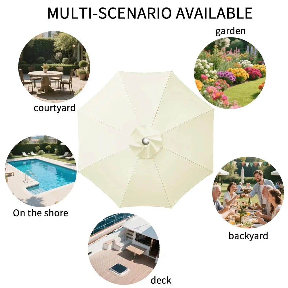 Replacement UV Protective Waterproof Canvas Patio Umbrella Canopy Cover