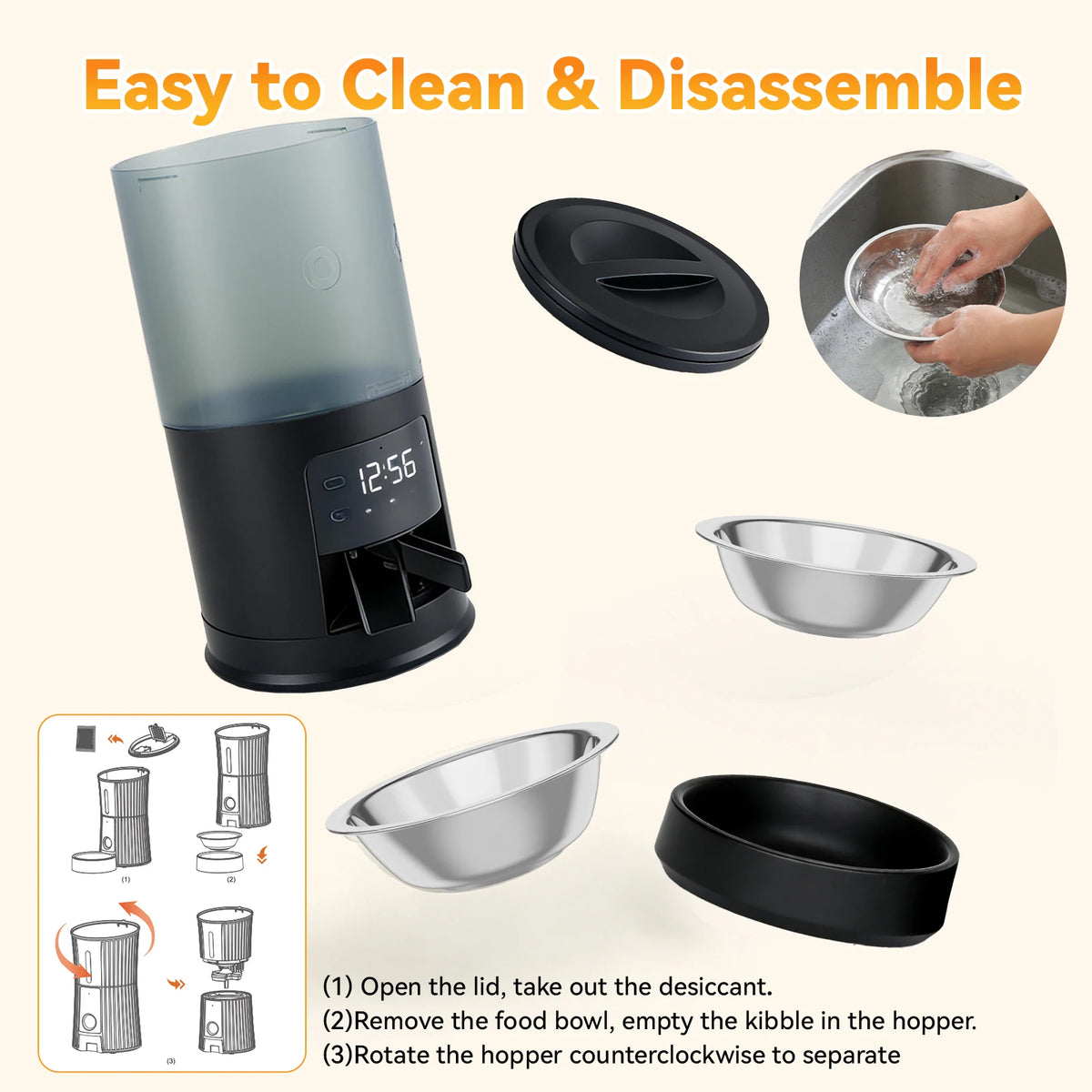 JHK Automatic Dual Bowl Pet Feeder With Programmable Timer