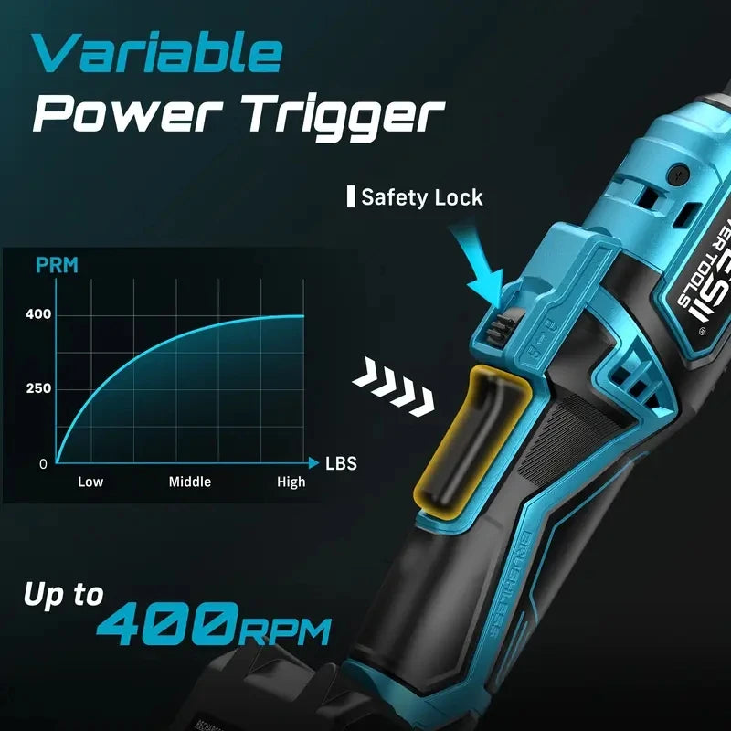 Seesii Cordless Electric Wrench With Rechargeable Brushless Motor