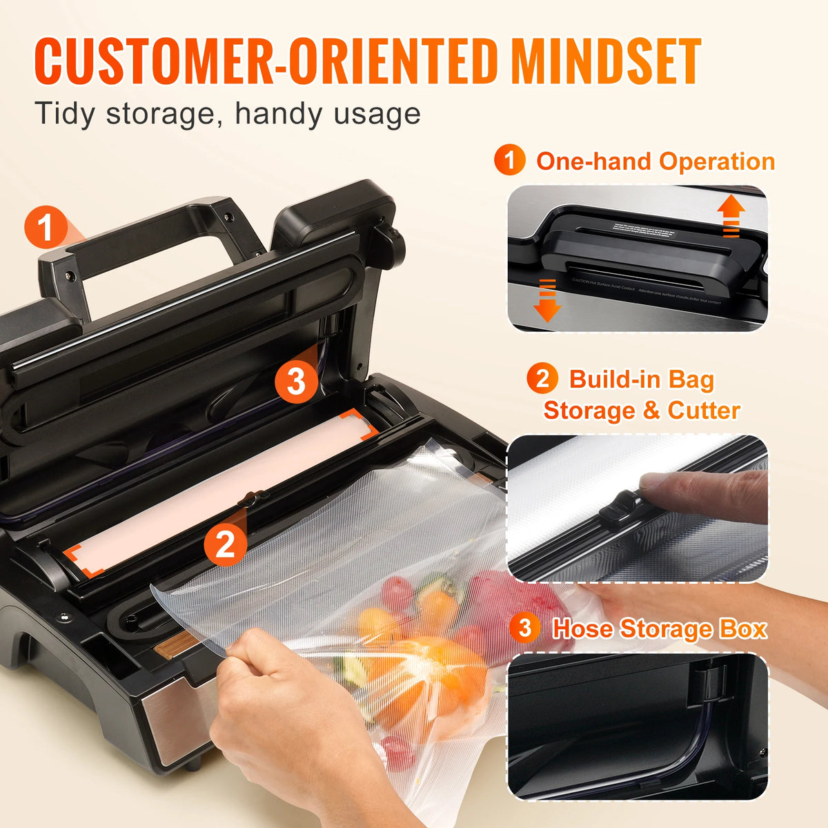 SucceBuy Vacuum Sealer Machine For Fresh Food Packaging