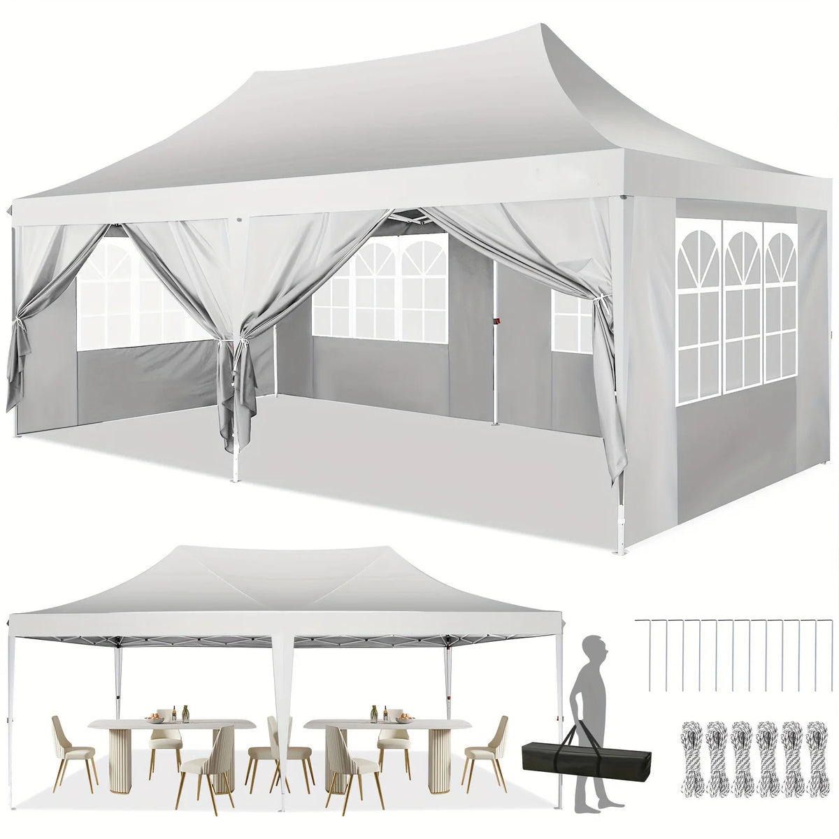 Pop Up Outdoor Canopy Tent With Waterproof Gazebo For Events