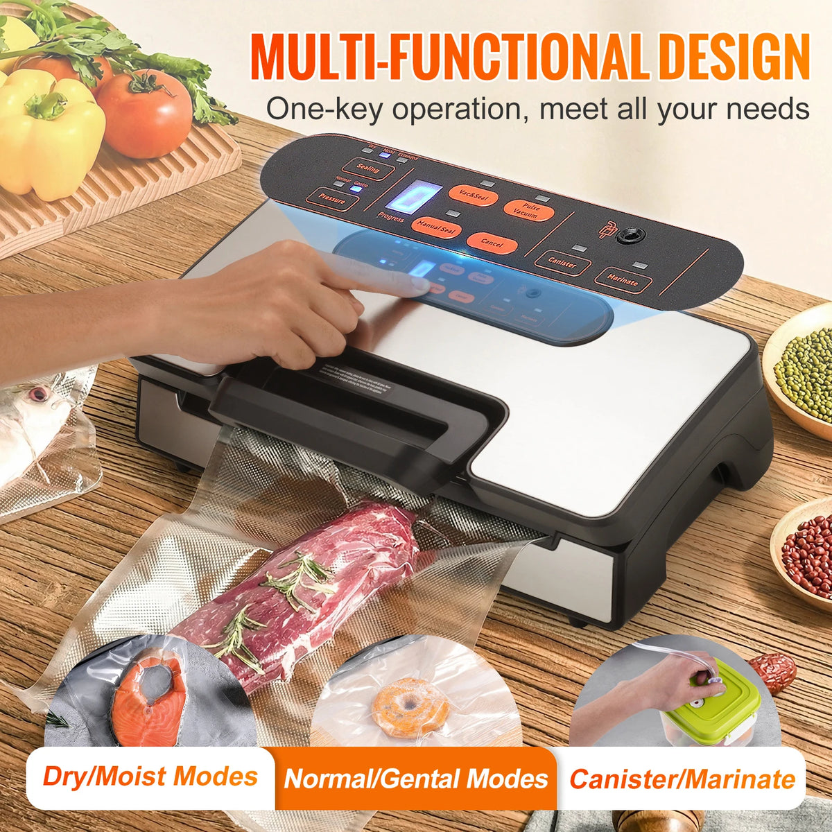 SucceBuy Vacuum Sealer Machine For Fresh Food Packaging