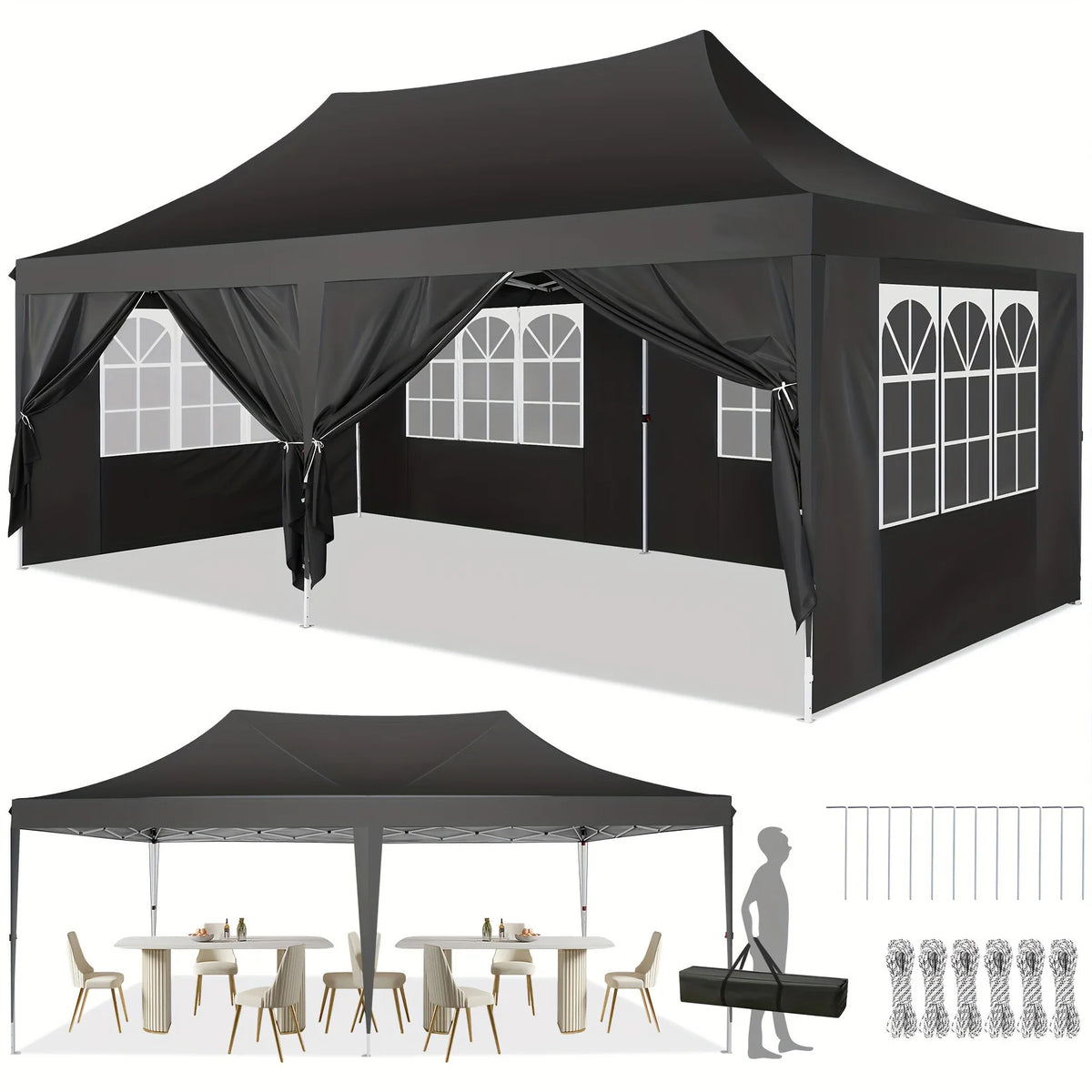Pop Up Outdoor Canopy Tent With Waterproof Gazebo For Events
