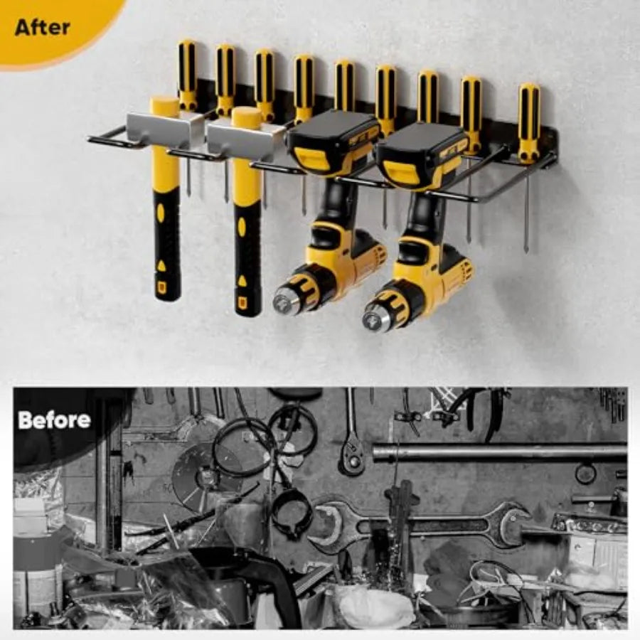 Heavy Duty Wall Mount Power Tool Drill Organizer Rack