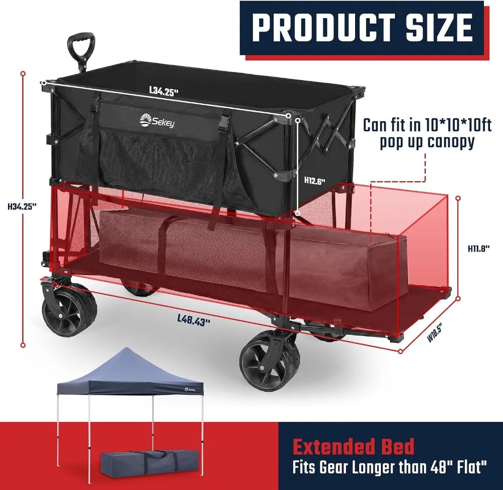 Heavy Double Decker Wagon With Extender For Camping And Sports