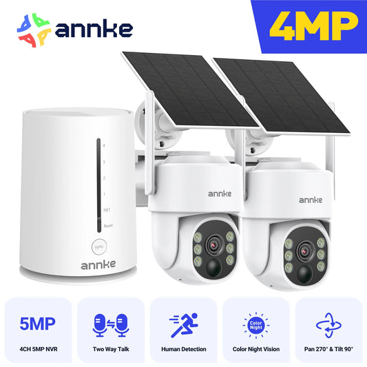 Annke 4MP Wireless Security Camera Kit With Solar NVR