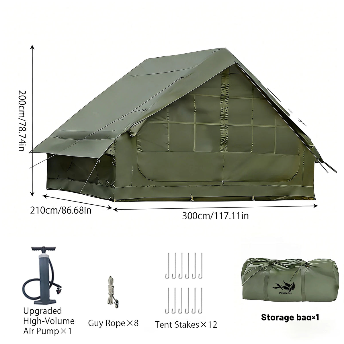 Portable Inflatable Outdoor Tent With Air Pump And Skylight