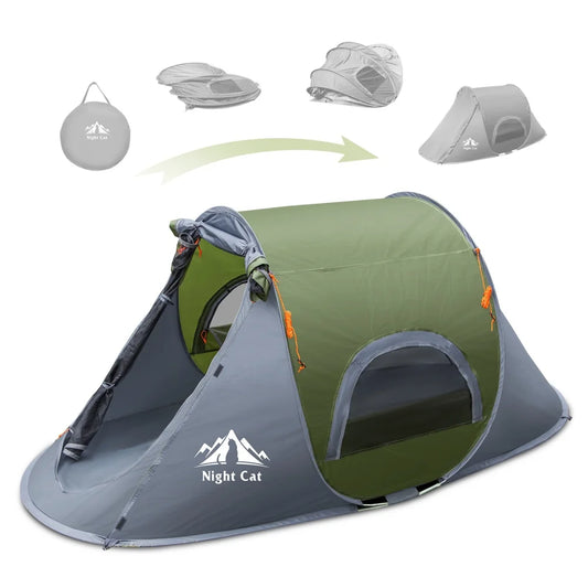 Night Cat Waterproof Pop Up Camping Tent Easy Setup