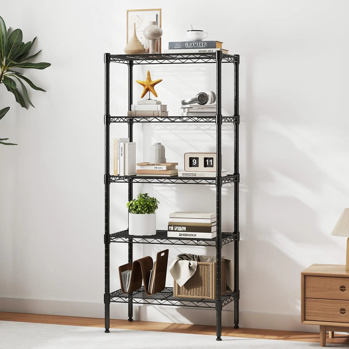 JHK Adjustable Metal Wire Storage Shelving For Home Organization