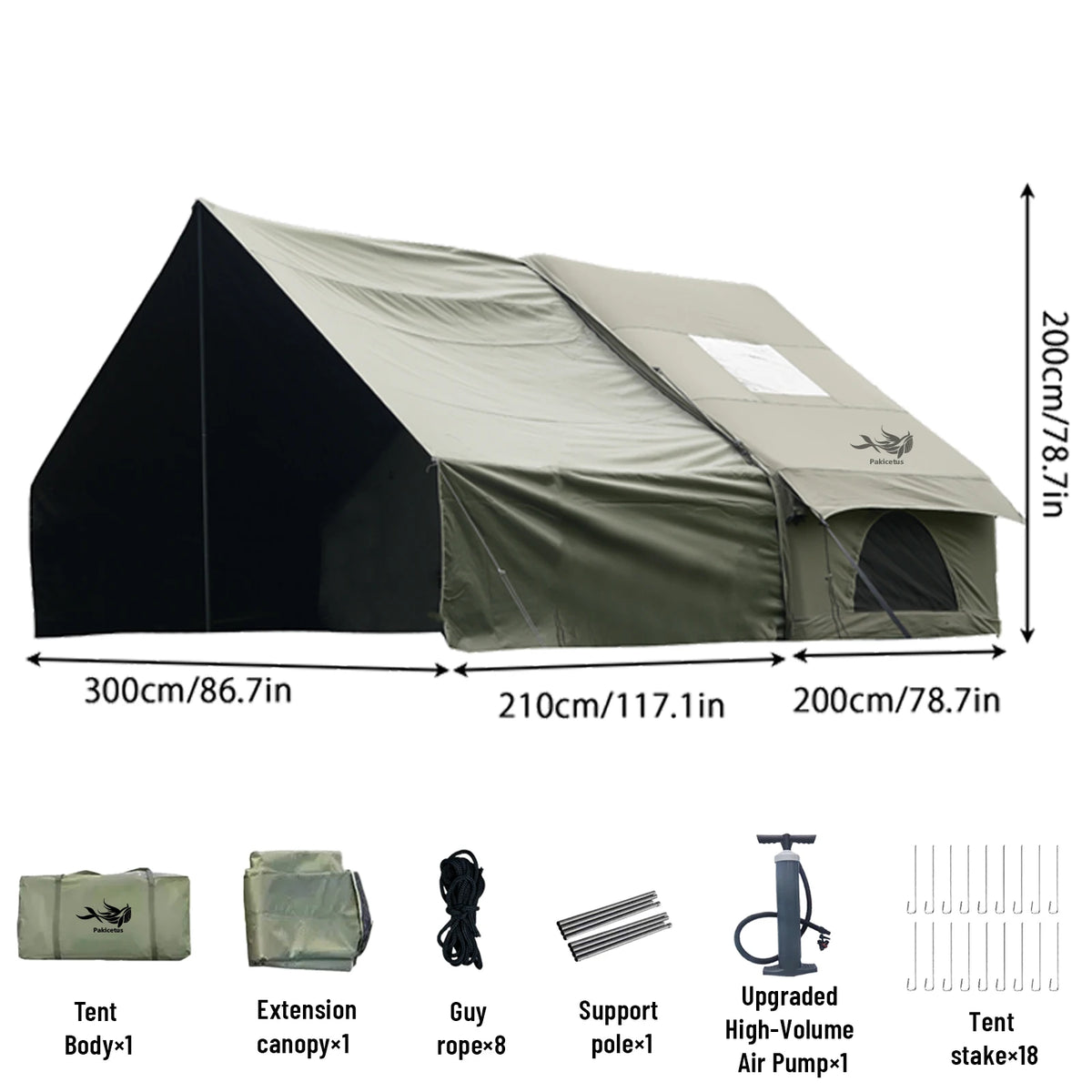 Portable Inflatable Outdoor Tent With Air Pump And Skylight