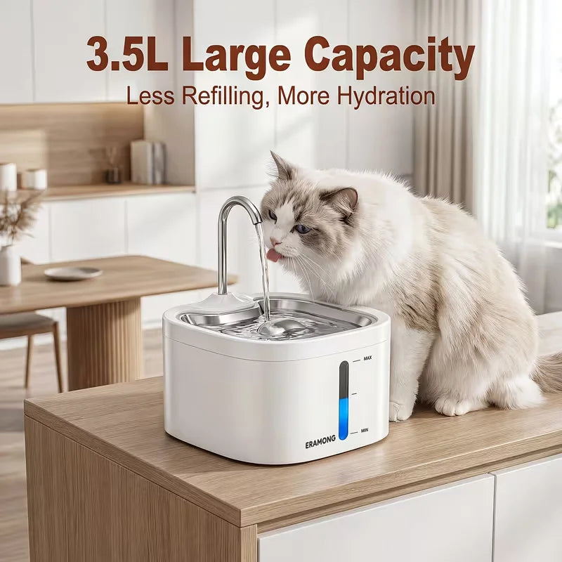 Automatic Stainless Steel Pet Water Fountain For Cats And Dogs