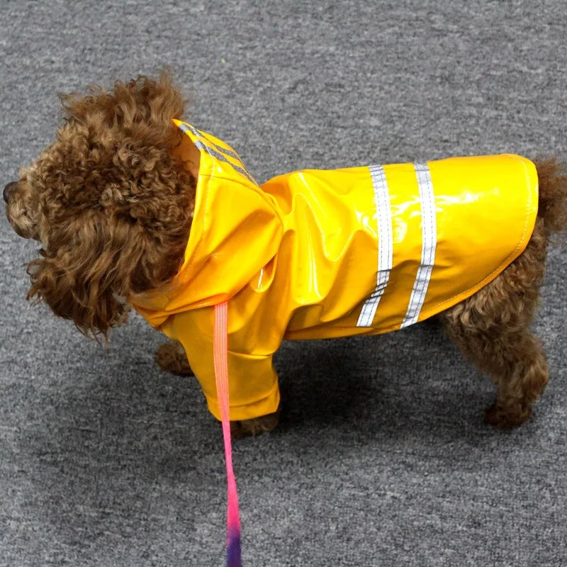 Waterproof Reflective Dog Raincoat With Hood For Outdoor Protection