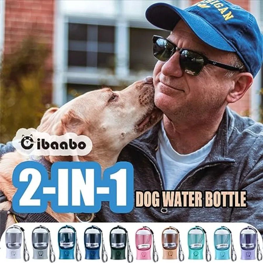 Portable Dog Water Bottle With Travel Food Container For Pets