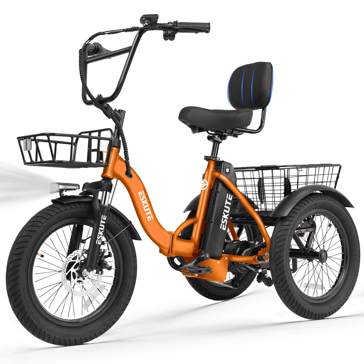 ESKUTE Electric Trike With Brushless Motor And Removable Battery