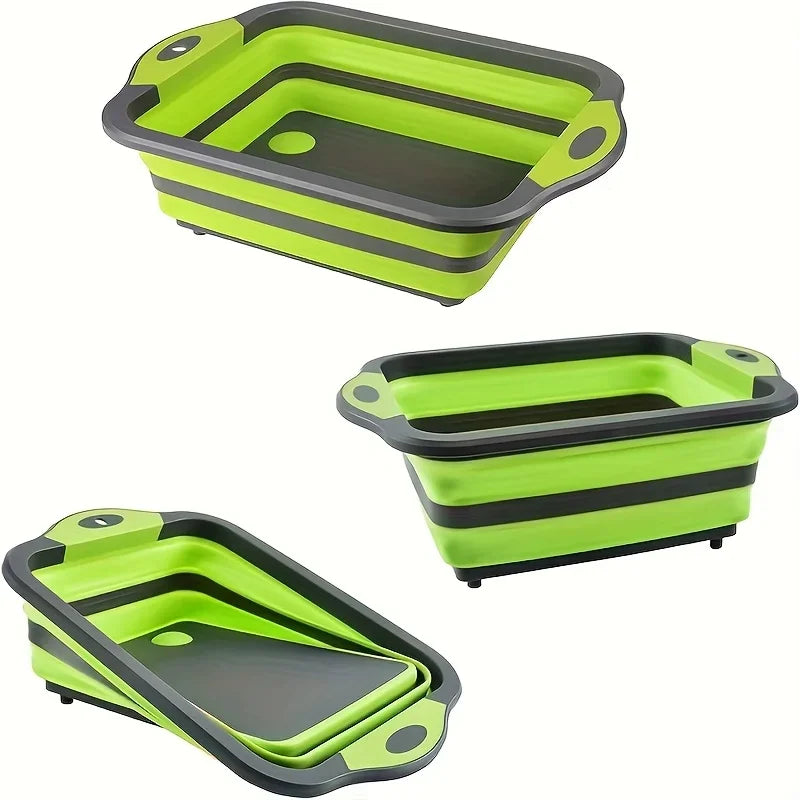 Foldable Portable Wash Basin With Sink And Storage Tray