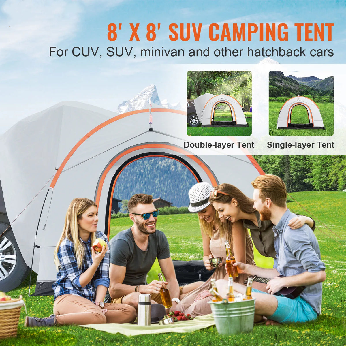 SucceBuy SUV Camping Tent Double Layer With Carry Bag