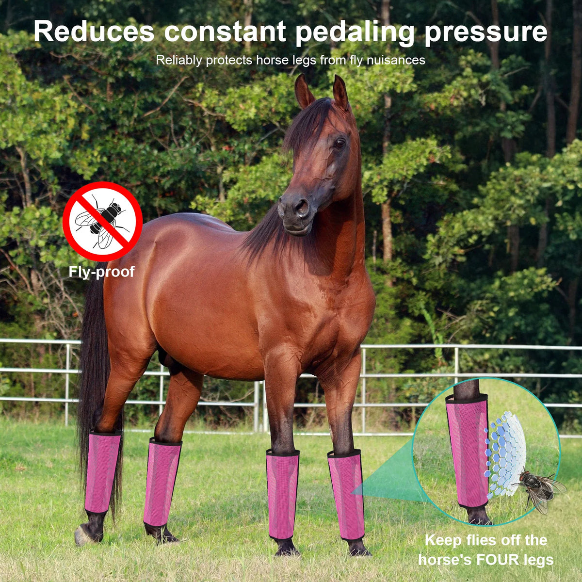 Breathable Mesh Horse Leg Wraps For Fly And Mosquito Protection