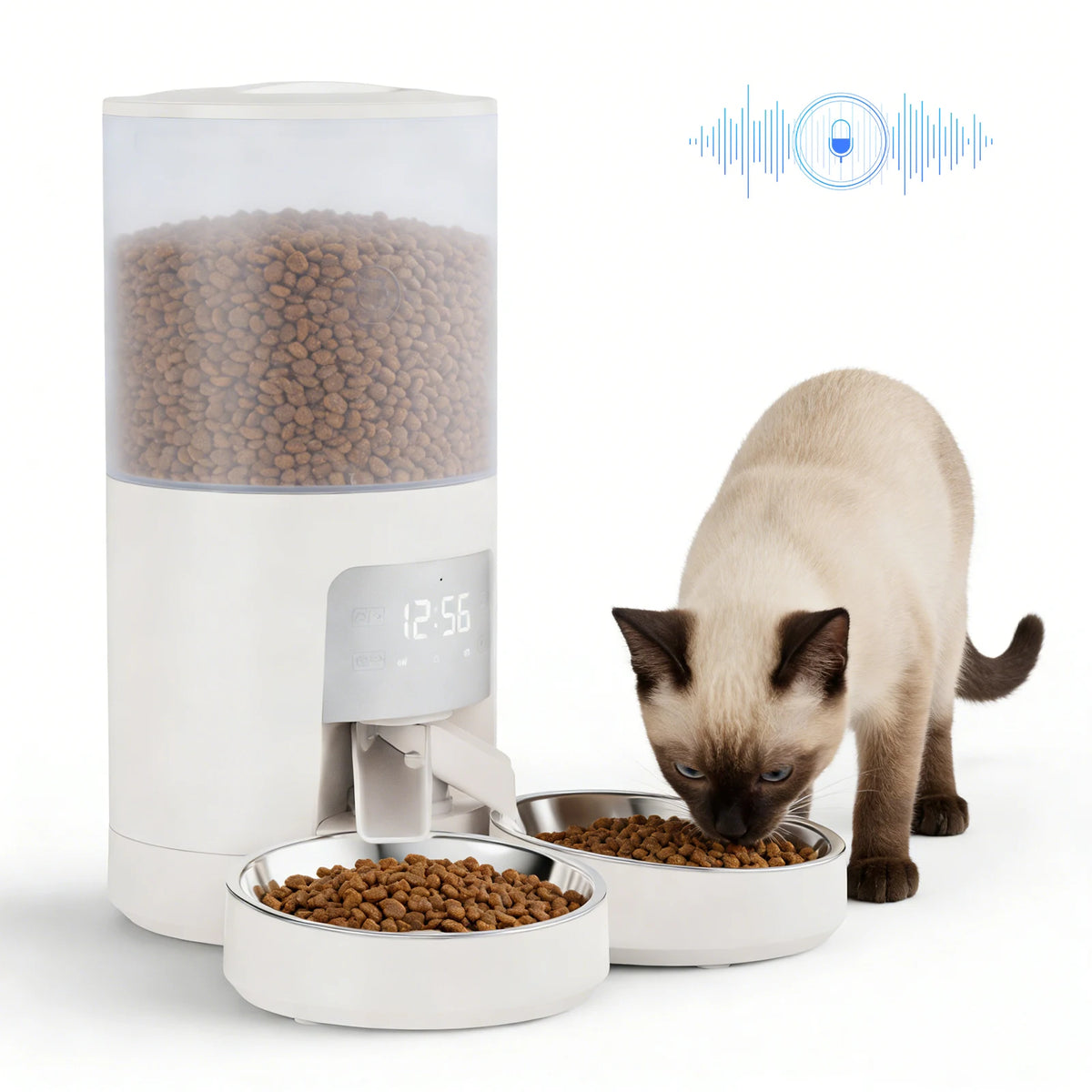 JHK Automatic Dual Bowl Pet Feeder With Programmable Timer